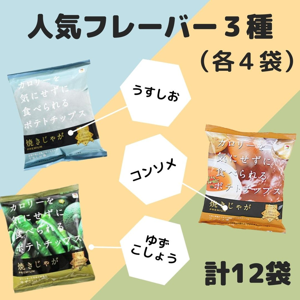 焼きじゃが テラフーズ 人気3種セット 各4袋 合計12袋 うすしお・コンソメ・ゆずこしょう
