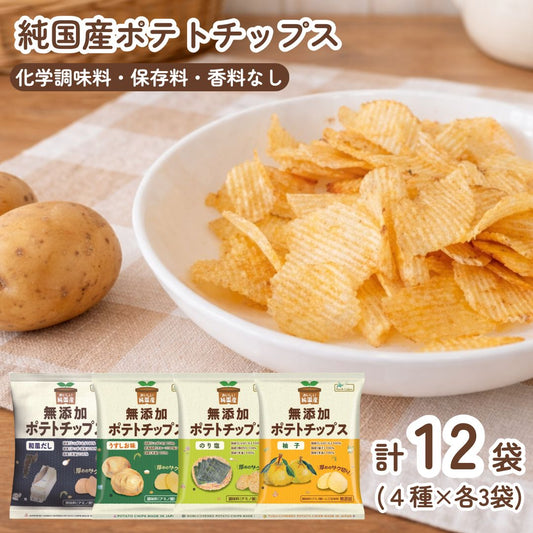 無添加ポテトチップス ノースカラーズ 4種×3袋 ＜賞味期限：最短2026/8/30＞