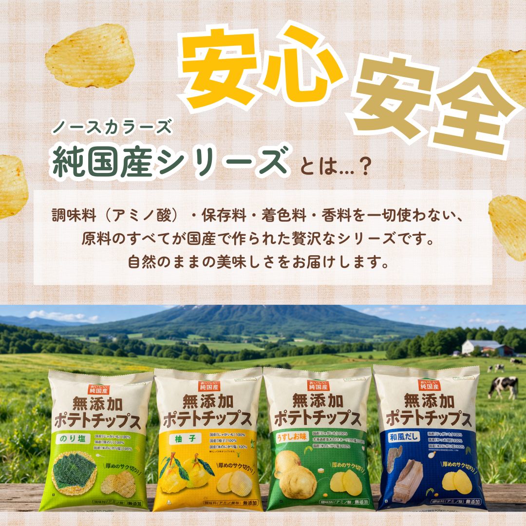 無添加ポテトチップス ノースカラーズ 4種×3袋＜賞味期限：最短2026/9