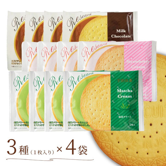 リサーチ 3種 前田クラッカー 前田製菓 12袋 チョコレートサンドビスケット 〇