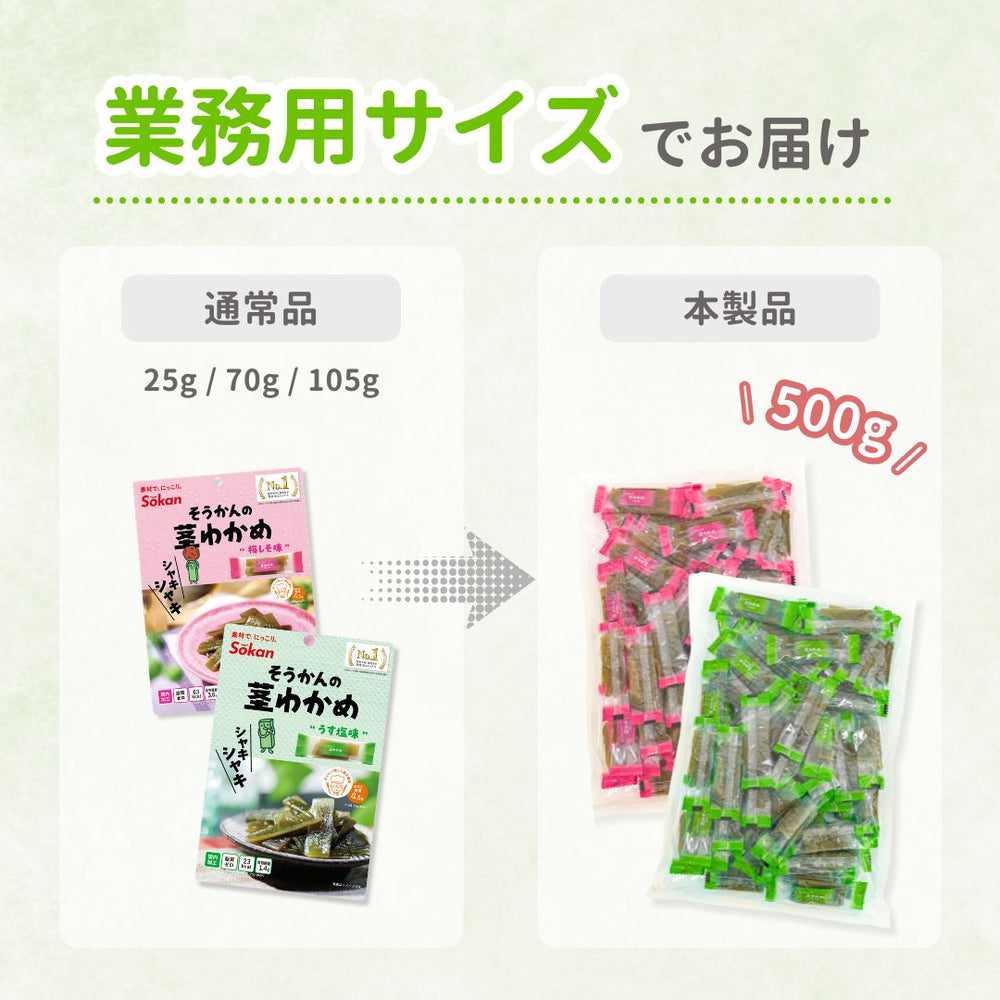 茎わかめ 梅しそ味 500g×1袋 うす塩味 500g×1袋 壮関 計2袋(1kg)